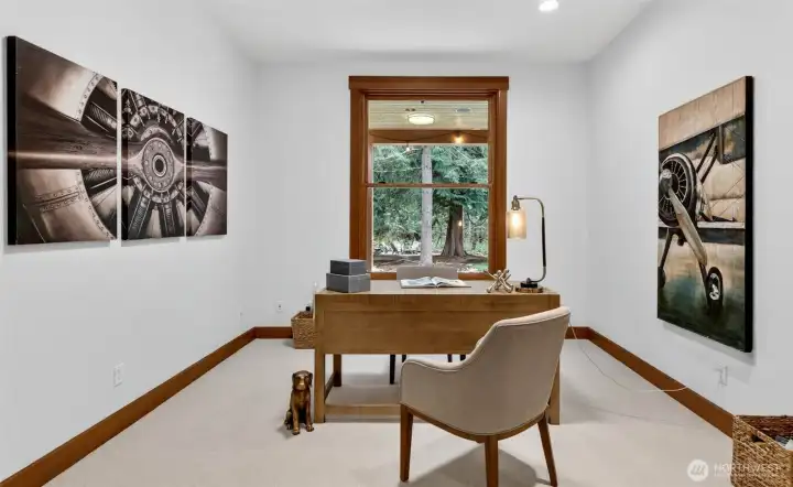 Main Floor Office with a view of the forest