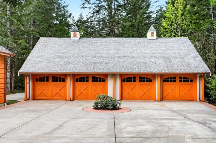 Garage has an upper loft - Bays hold up to 8 automobiles
