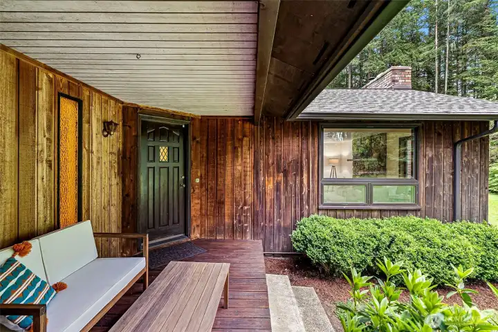 Front porch offers peace and views of your property