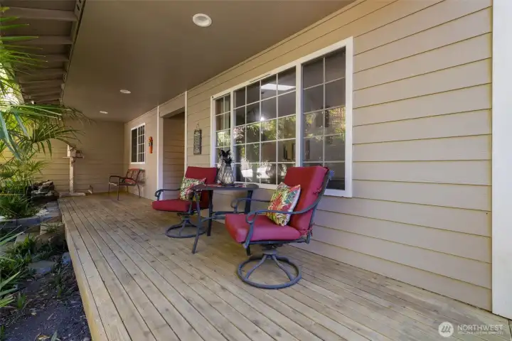 Covered private front porch