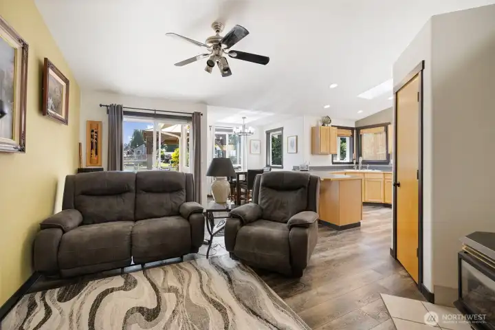 Family room leading out to the back patio