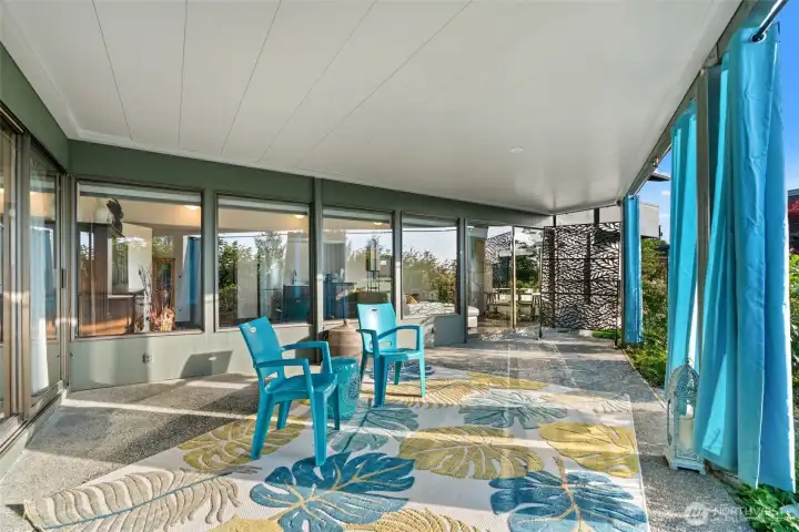 Covered patio area.