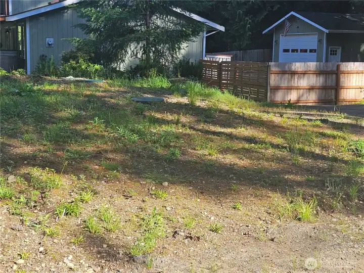 Left side of property with septic mound