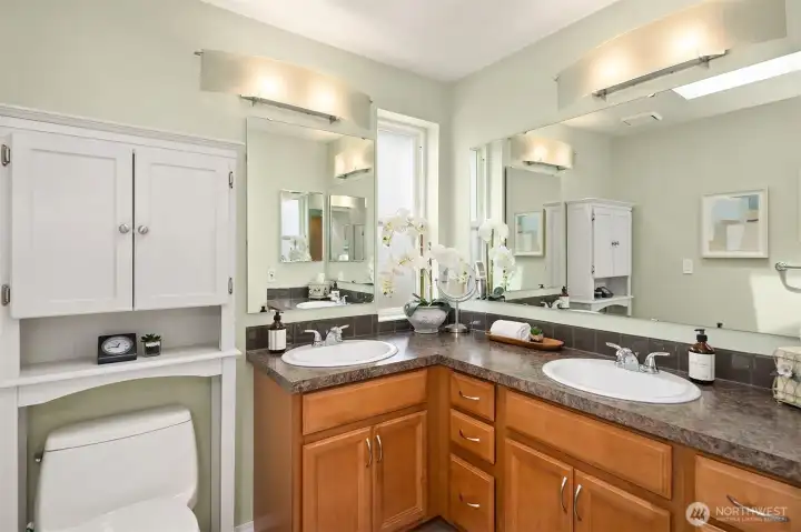 A closer look at the primary bath vanity. A closer look at the primary bath vanity.