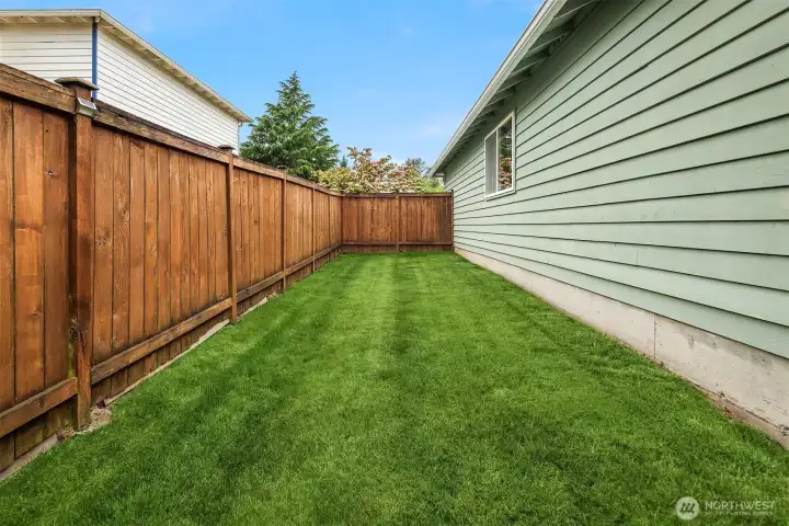 This is one of the side yards. This is one of the side yards.