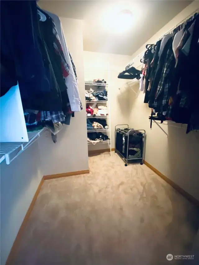 Master bedroom walk in closet