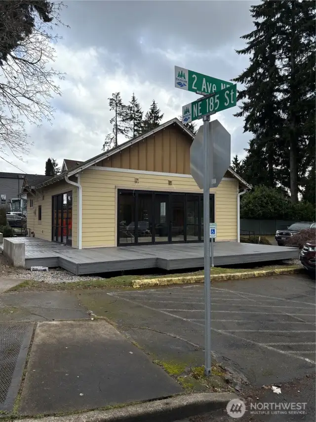 Stop at the coffee shop, opening soon, on the way to the light rail station