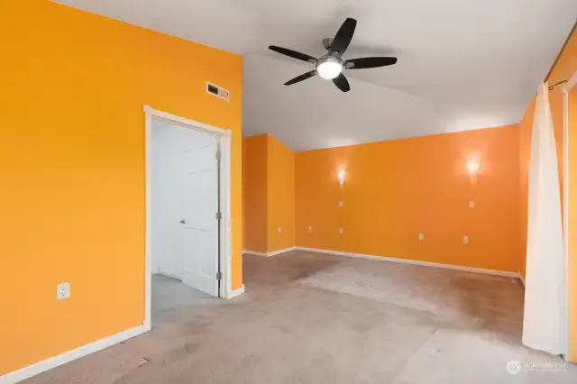 Primary Bedroom Upstairs with Walk in Closet