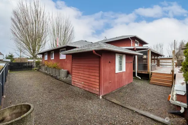 Storage Shed in Back Yard