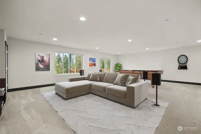 virtually staged rec room