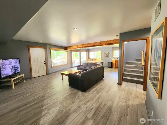 Lower level with a separate entry.