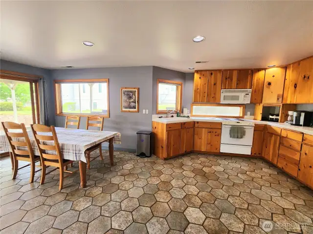 Lower level kitchen.