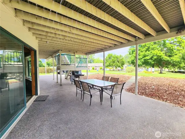 Covered Patio off the lower level.