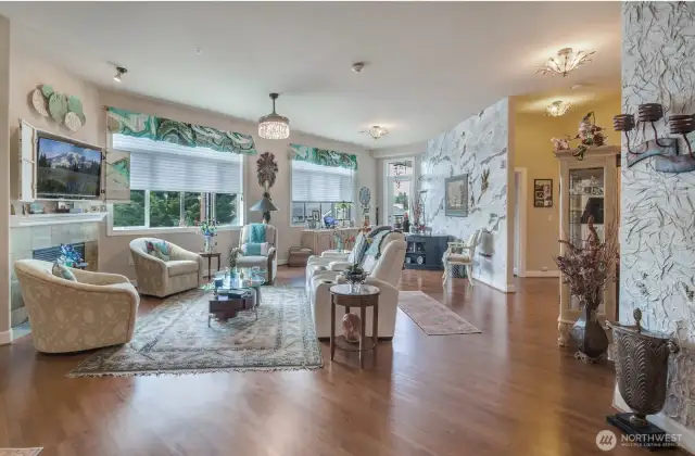 Great room is large, physically and visually connected to the chef's kitchen and a myriad of options are a designer's dream!