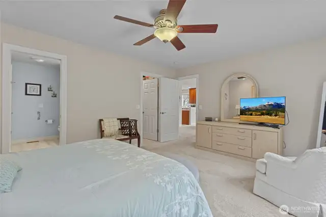 Another view of the primary bedroom, which is off the living room area