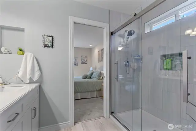 Classy, beautiful updated tile shower