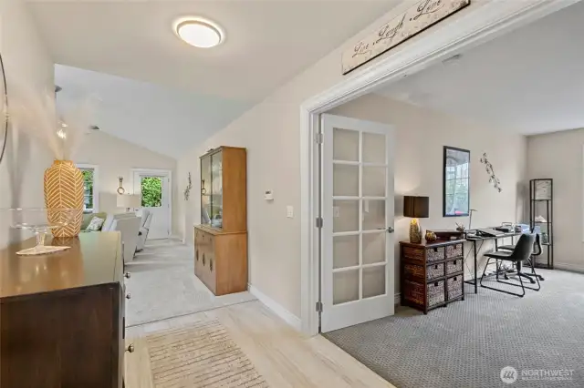 Living room ahead, bonus room to the right