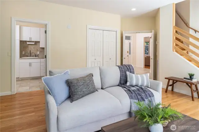 Family room w/ game closet.