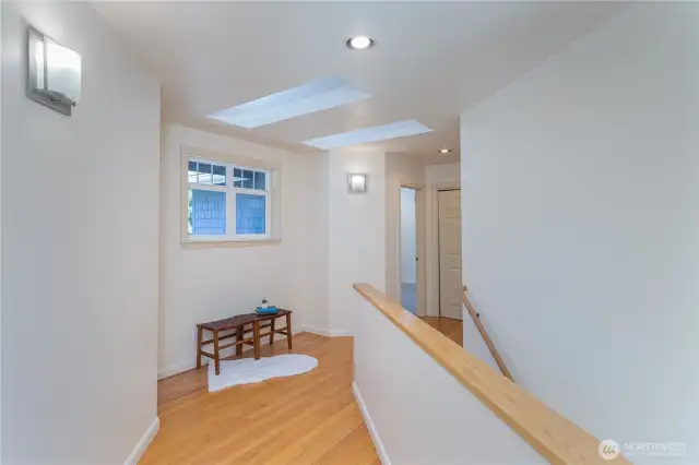 Hall to 2/3 bedrooms and full bath
