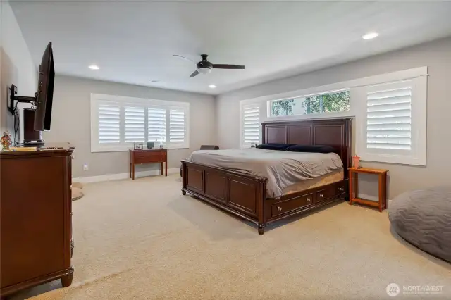 Primary suite on upper level