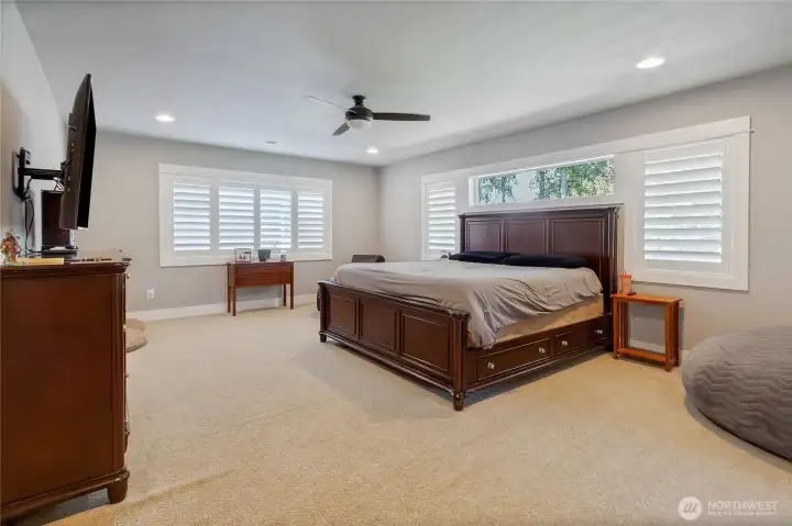 Primary suite on upper level