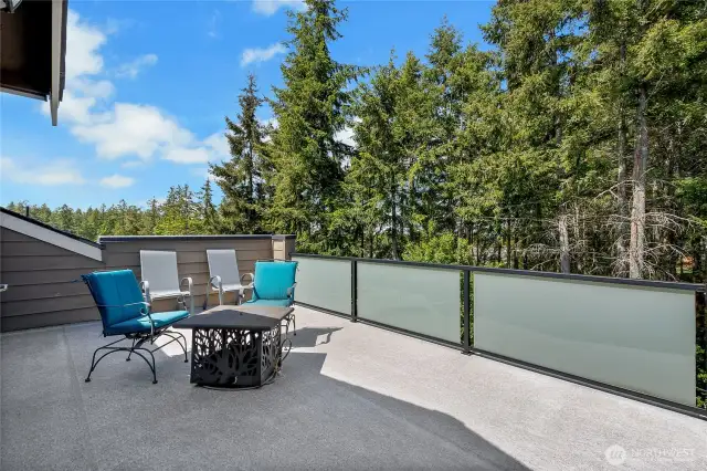 Roof top deck with gas fireplace