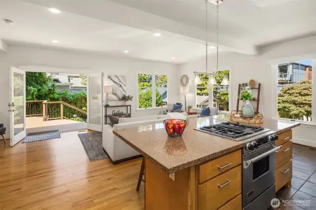 Great room opens to an expansive deck, perfect for entertaining