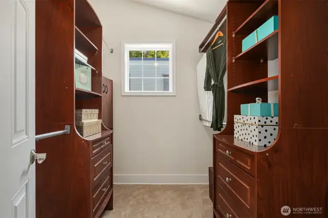 Walk-in closet with built-in organizer
