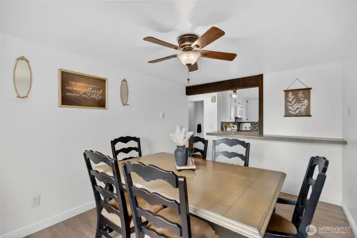 Dining room and concrete bar