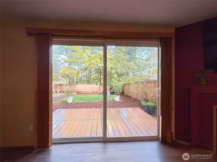 Unit A- Living Room access to private back yard