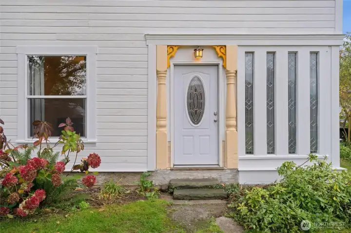 The front porch was enclosed recently.