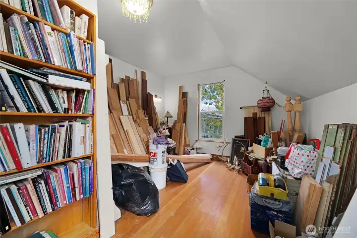 This is the third bedroom/office/extra bonus room upstairs.  A large closet is behind the bookshelf