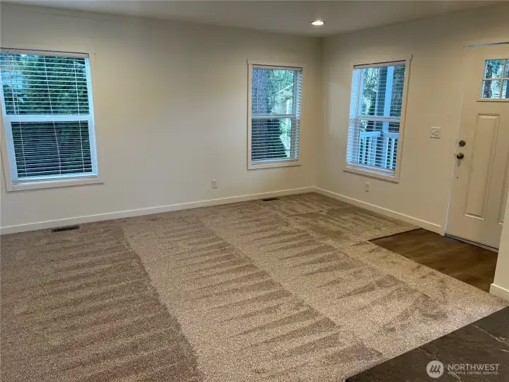 Large living room with lots of light.