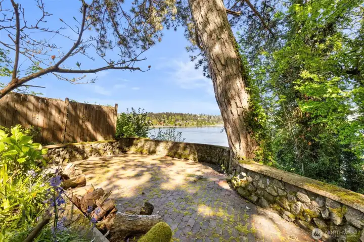 Terrace area overlooking the water