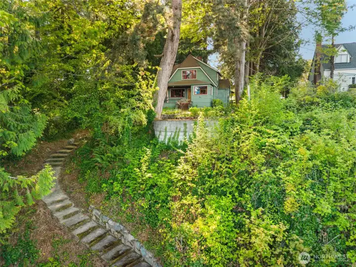 Stairs down the pathway to the beach