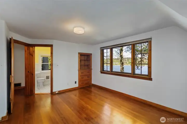 Primary bedroom with water view
