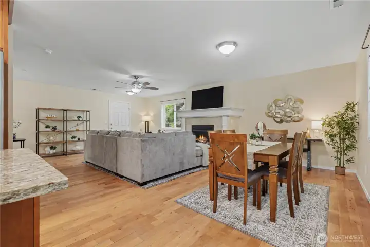Open floorplan downstairs.