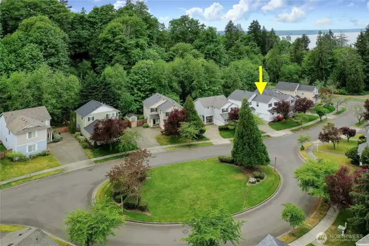 Located on a quiet side street with an HOA maintained island.