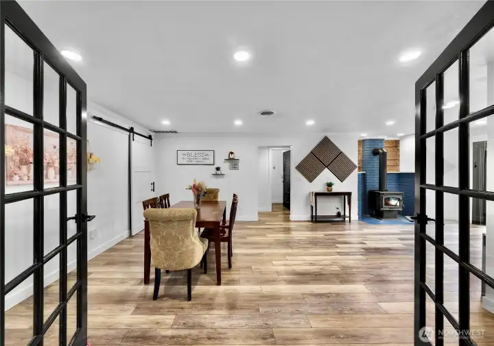 From the living space into dining, kitchen and additional bedrooms and guest bath