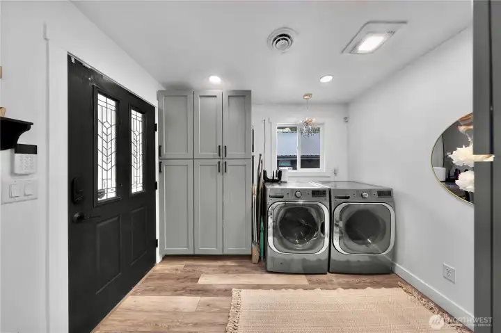 Front entry with storage and laundry