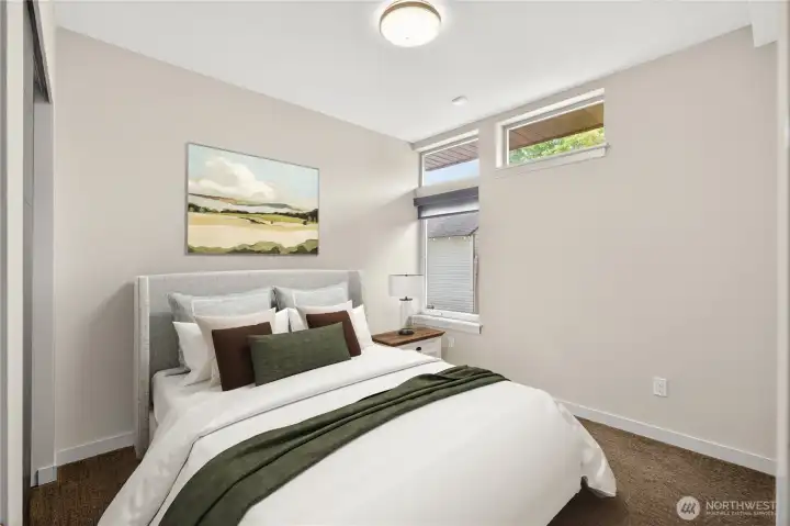 Bedroom with natural light (virtually staged)