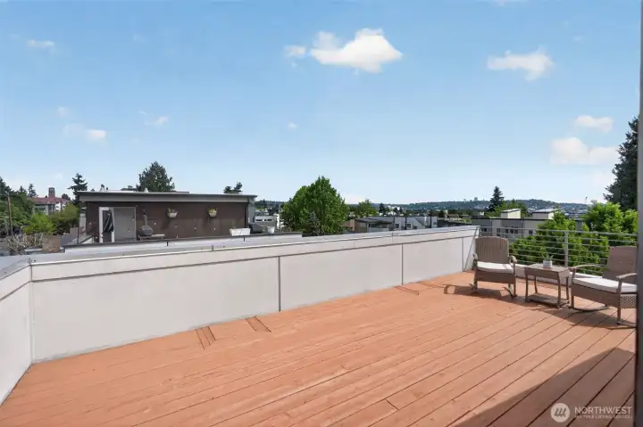 Rooftop deck with open sky and territorial views