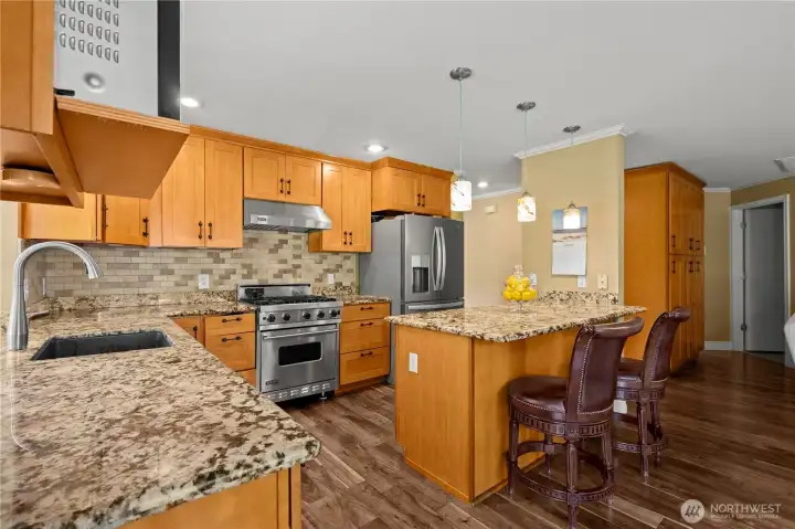 Spacious gourmet kitchen