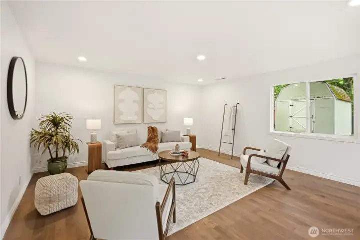 Wow! Look at all of this space! This is the perfect corner for a large sectional sofa and a wide screen TV. Perfect for movie nights or the big game!