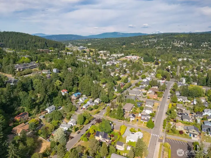 Looking east past South Hill and Happy Valley toward Mt Baker