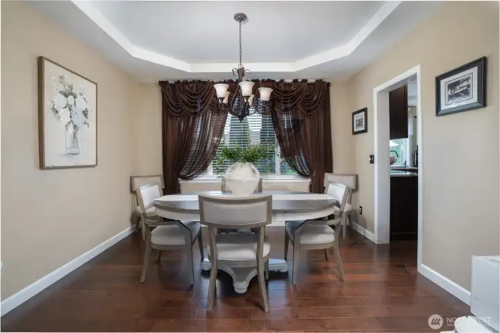 Your formal dining room has plenty of space for entertaining larger gatherings as well as intimate dinners.