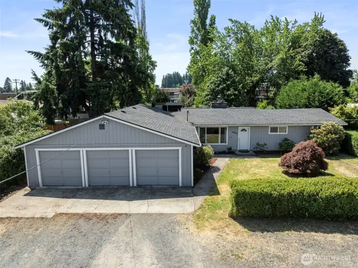 Large 3 car garage
