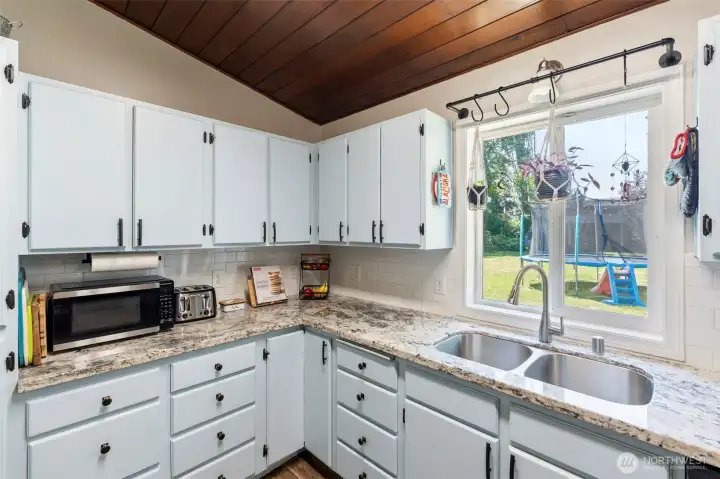 Imagine looking at your big backyard while doing the dishes.