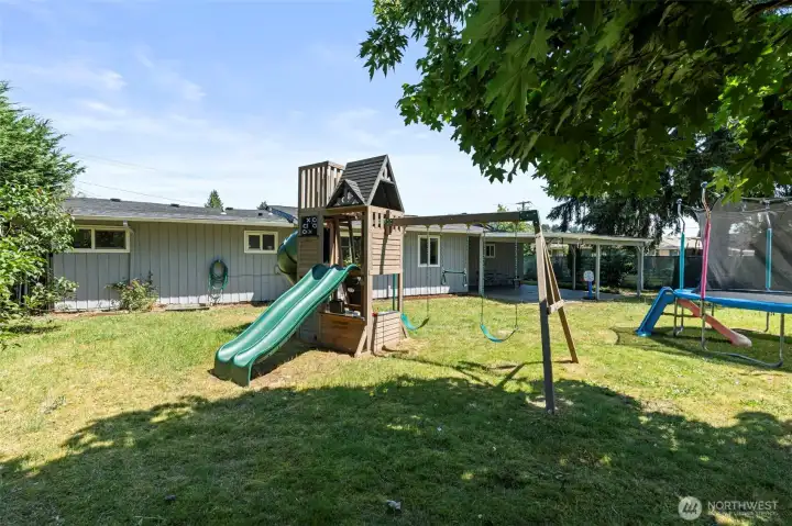 Tons of shade in the backyard to keep you cool this summer.