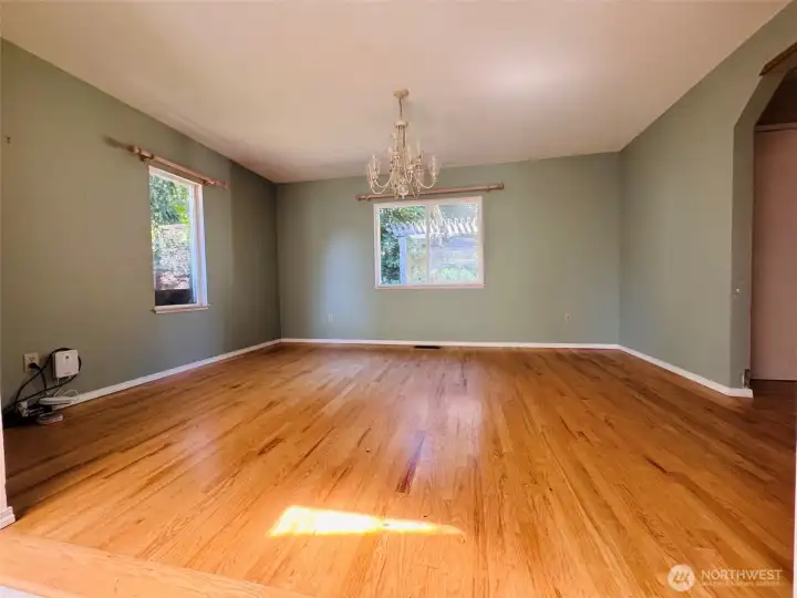 Dining room with beautiful hardwood floor